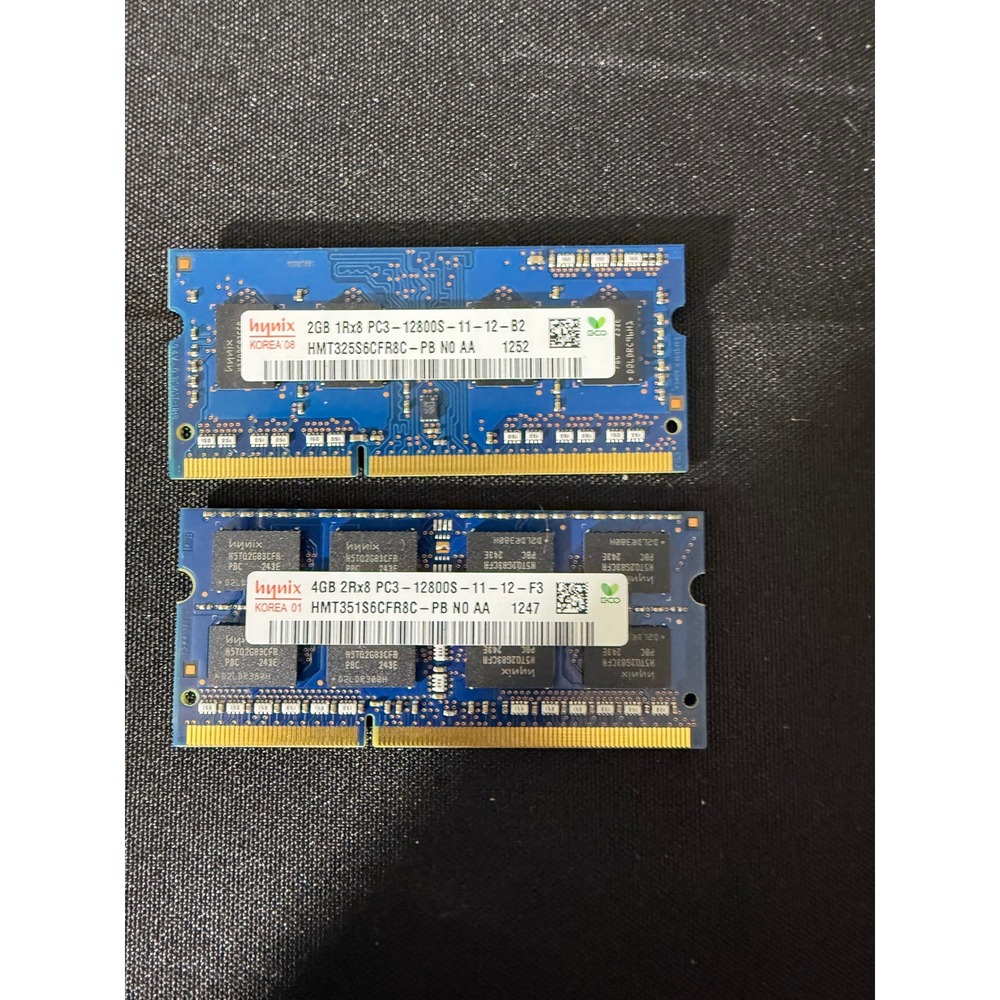 Hynix Laptop RAM 6GB PC3-12800S‎ Blue Excellent DDR3 1600MHz SODIMM 2GB 4GB Set